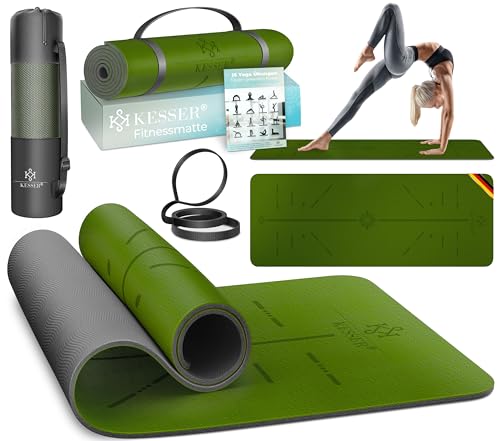 Kesser Gymnastikmatte Mit Tragegurt Rutschfest Tpe Yogamatte Gepolstert