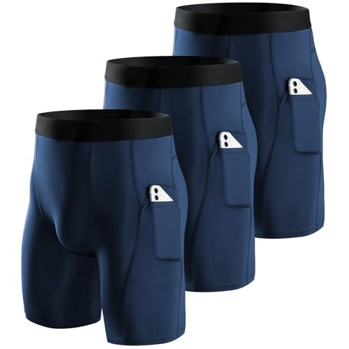 Niksa 1 3er Pack Herren Kompressionsshorts Schnelltrocknendes Base