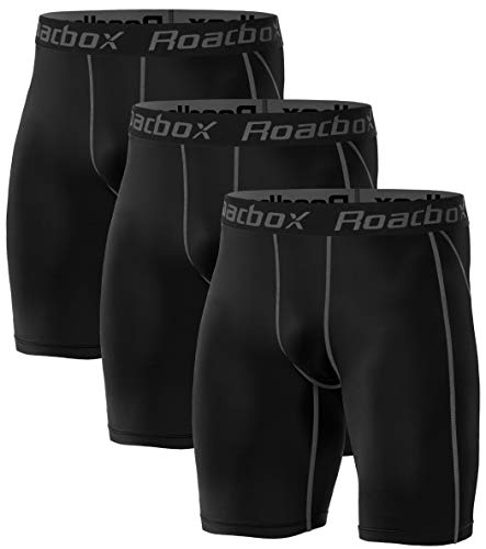 Roadbox 3er Pack Herren Kompressionsshorts Schnelltrocknendes Baselayer Unterhose