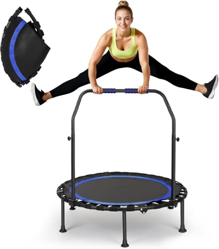 Fitnesstrampolin 101cm Faltbar Mini Rebounder 200kg Tragkraft Leise