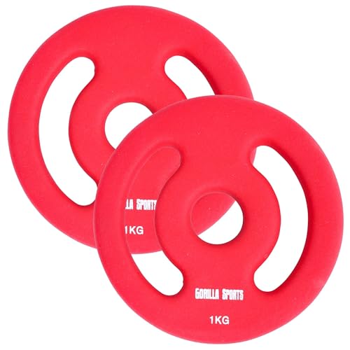 Gorilla Sports Neopren Hantelscheiben 2er Set 2x1kg 2x2kg