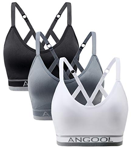 Angool Sport Bh Damen Einstellbarer Schultergurt Sport Bustier