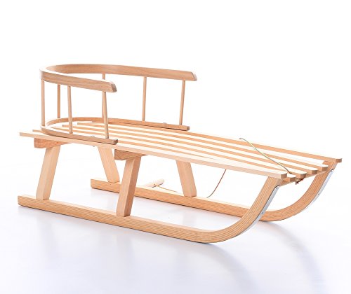 Holzschlitten Mit R Ckenlehne Kinderschlitten Lehne Zugseil Rodel