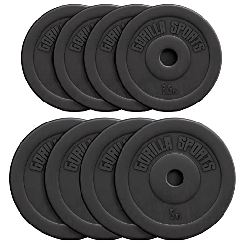 Gorilla Sports Hantelscheiben Einzeln Set 1 25kg 2