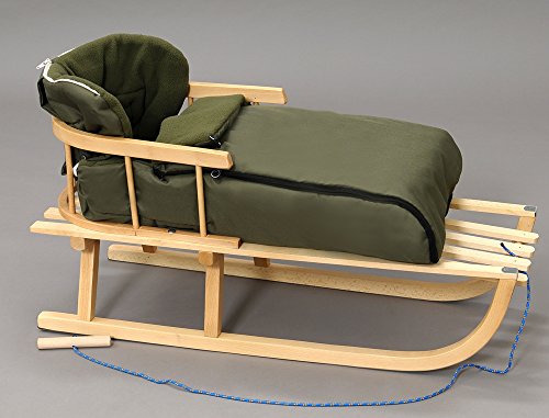 Holzschlitten Mit R Ckenlehne Mit Winterfu Sack Schlitten