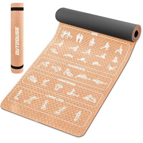 Outdouse Yogamatte Sportmatte 70 Aufgedruckte Yoga Posen Rutschfestes