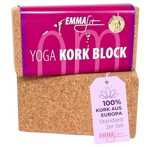 Emmafit Kork Yoga Block Klassik 2er Set I