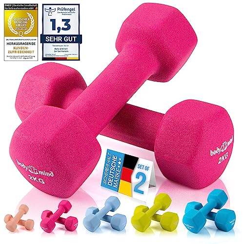 Body Mind Hanteln 2er Set Gymnastikhanteln Neopren Dumbbells