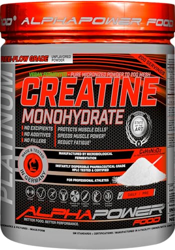 Alphapower Food Creatin Monohydrat Vegan Bioaktives Kreatin Pulver