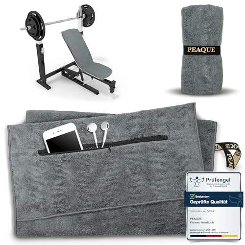 Peaque Fitness Handtuch Mit Rei Verschlusstasche Mikrofaser Mit