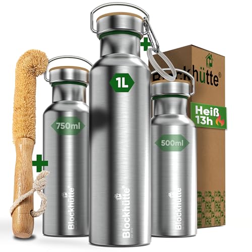 Blockh Tte Premium Edelstahl Trinkflasche Isoliert I 1l