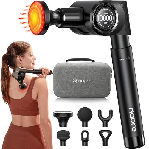 Massagepistole Mit W Rmefunktion Und Rotlichttherapie Napre Massage