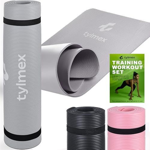 Tylmex Yogamatte Rutschfest 8mm Dick Fitnessmatte Pilates Gymnastikmatte