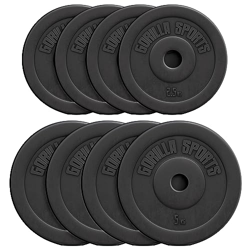 Gorilla Sports Hantelscheiben Einzeln Set 1 25kg 2