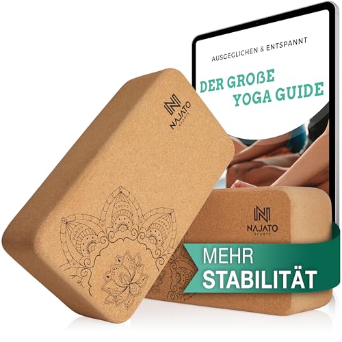Najato Sports Yoga Block Kork 2er Set Yogablock