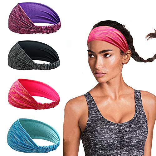 Damen Sport Stirnband Breit Schwei Band Stirn F