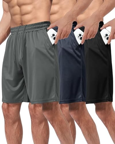 Boojo 3er Pack Sporthose Herren Kurz Hosen Mit