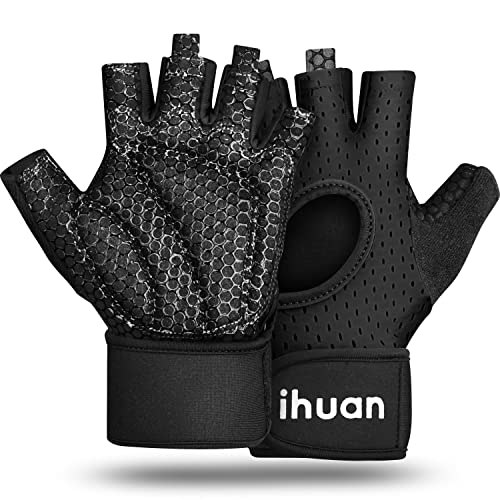 Ihuan Atmungsaktive Fitness Handschuhe Herren Damen Trainingshandschuhe Gymhandschuhe