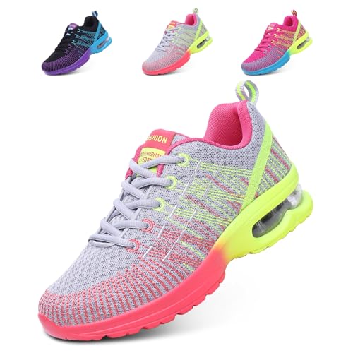 Hitmars Laufschuhe Damen Turnschuhe Luftpolster Sneaker Atmungsaktiv Sportschuhe