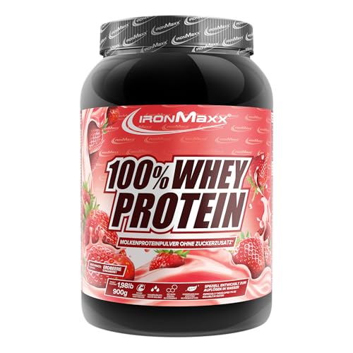 Ironmaxx 100 Whey Protein Pulver 900g Strawberry Cremiger