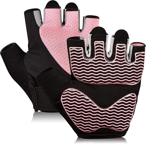 Sunnex Fitnesshandschuhe Trainingshandschuhe Fingerlos Rutschfest Atmungsaktiv Gepolsterte Handfl