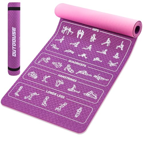 Outdouse Yogamatte Sportmatte 70 Aufgedruckte Yoga Posen Rutschfestes