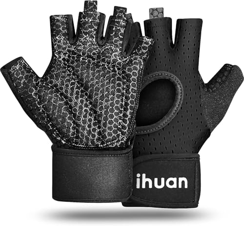 Ihuan Atmungsaktive Fitness Handschuhe Herren Damen Trainingshandschuhe Gymhandschuhe