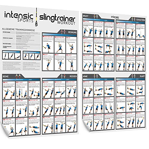 Intensic Sports Slingtrainer Workout Poster Set 60 Fitness