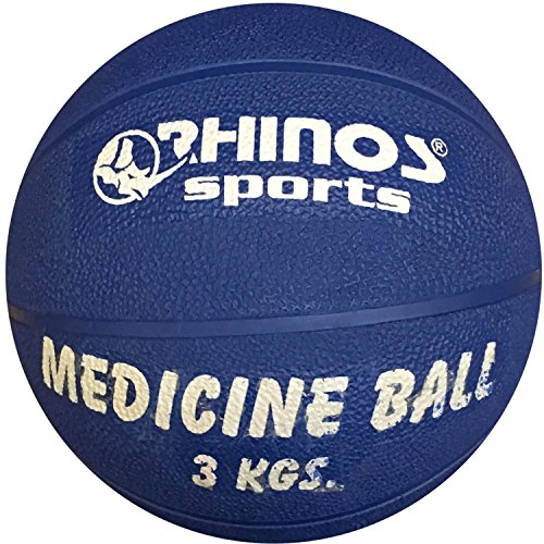 Rhinos Sports Medizinball Gymnastikball 3 Kg Blau
